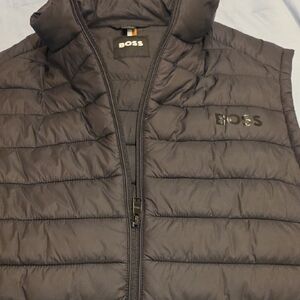 BOSS Men's Black Quilted Puffer Vest